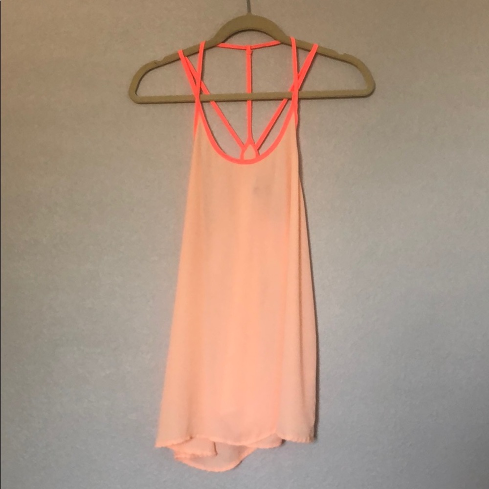 Sheer Orange/Coral Tank Medium